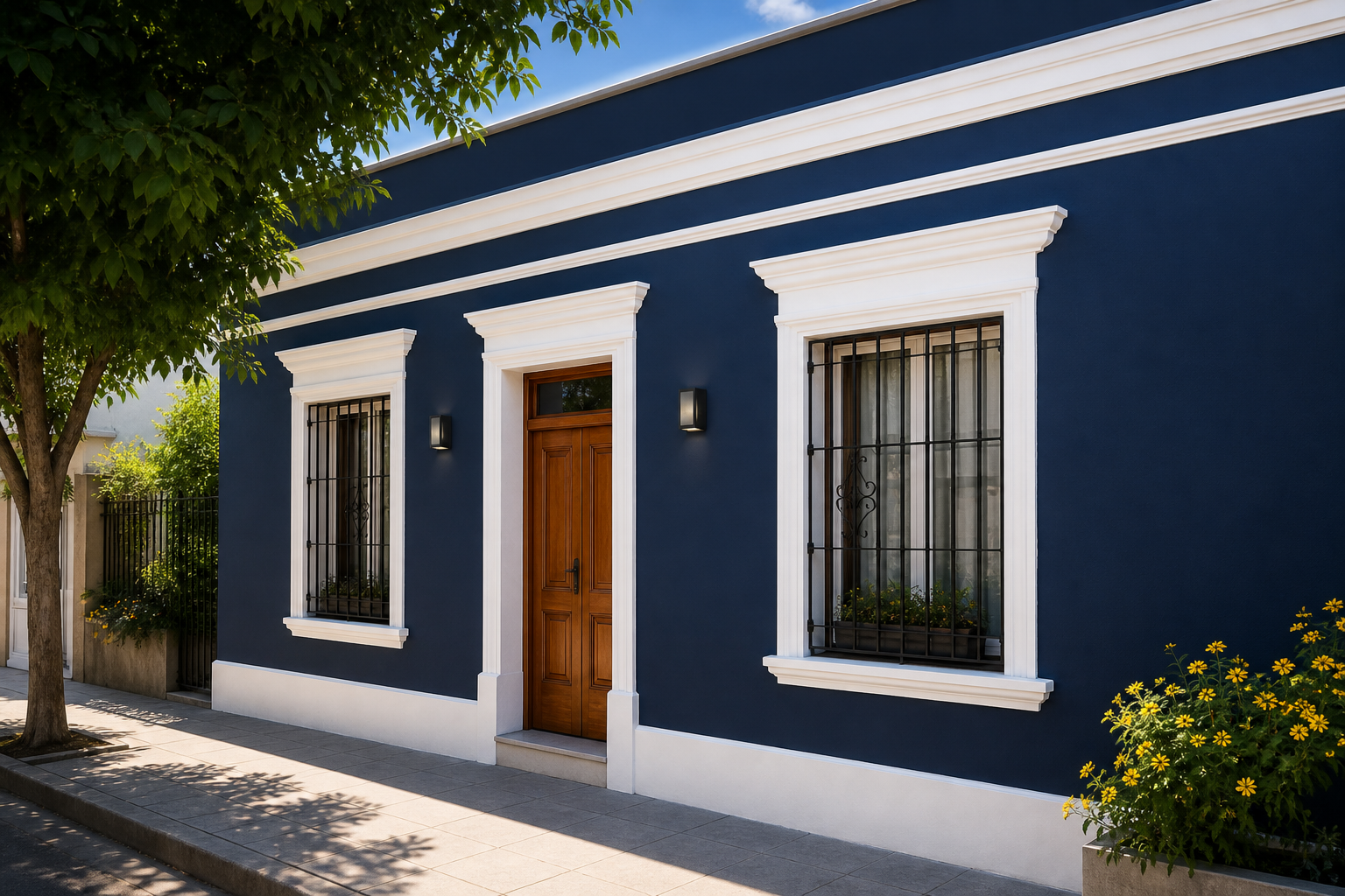 Frente azul profundo